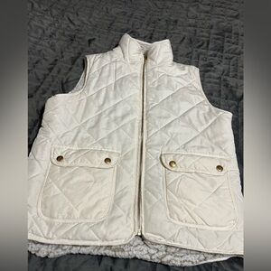 Ivory Reversible Faux Fur Vest, size Medium.